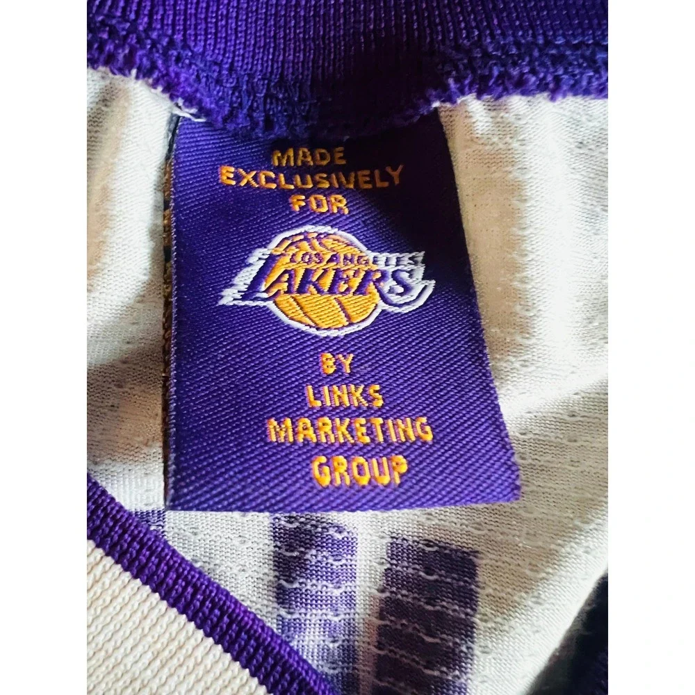 Los Angeles Lakers Jersey Links Marketing Group White Purple Mesh Mens XL No 1